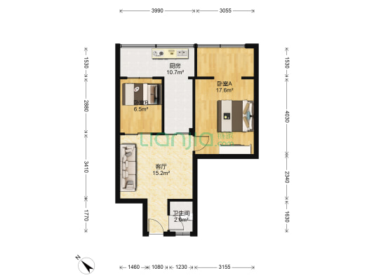 抚琴西路256号 2室1厅1卫 59平方