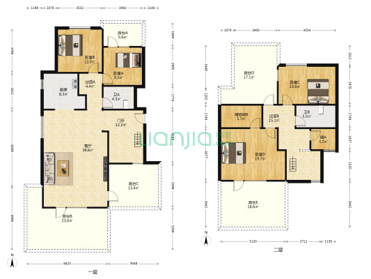 白鹿溪谷 4室1厅2卫 196平方