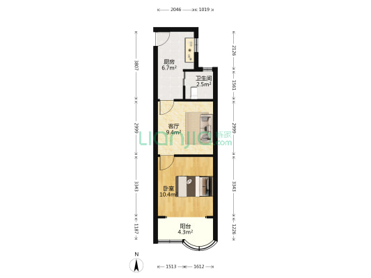 安西小区 1室1厅1卫 41平方