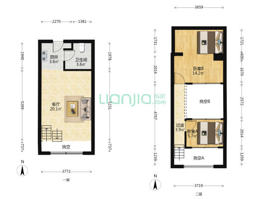 新华联YOYO新天地 2室1厅1卫 47平方