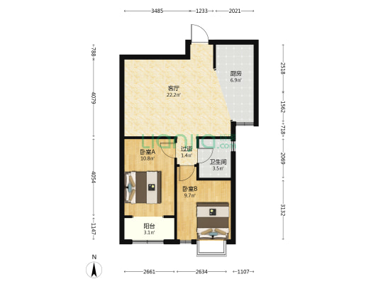 和润嘉园 2室1厅1卫 82平方