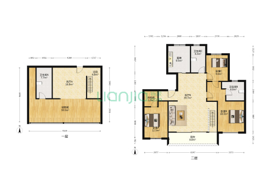 绿地城 3室2厅3卫 141平方