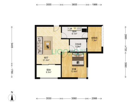 铂悦花园 1室1厅1卫 71平方