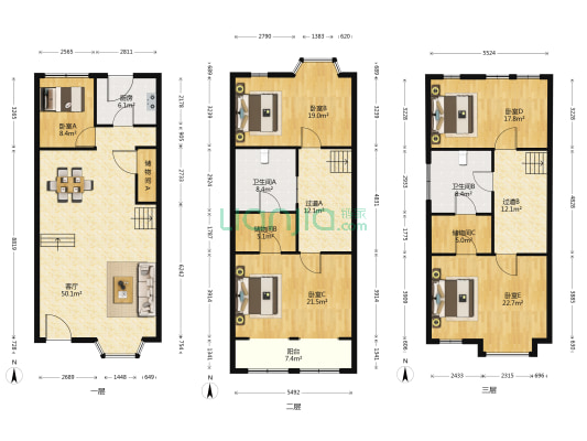 天房锦园 5室1厅2卫 234平方