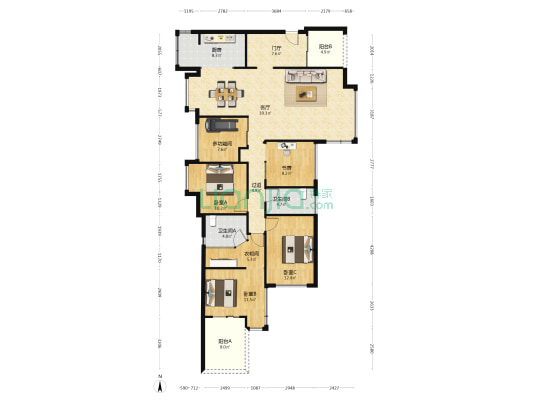 公园大地十期 5室1厅2卫 125平方
