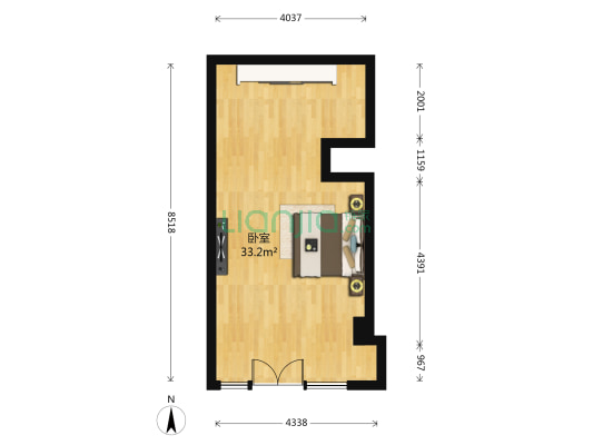 大宏万达金街 1室0厅0卫 40平方