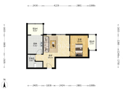 紫竹园 1室1厅 东 北-涿州紫竹园户型图