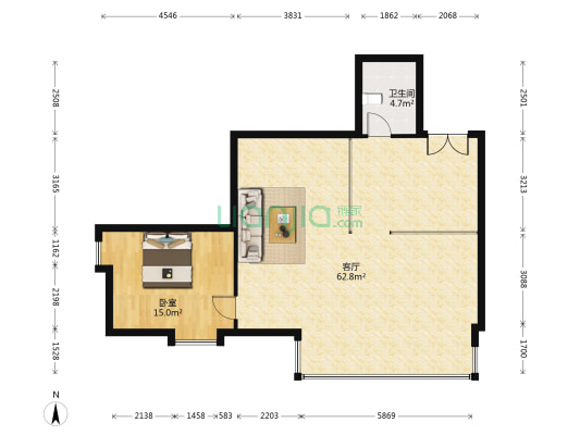 逸秀园 1室1厅1卫 141平方