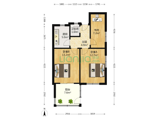 日照路2号 3室0厅1卫 76平方