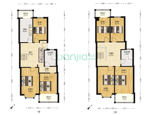 湖北大学教师公寓 7室1厅2卫 180平方