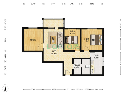 安宁里南区 2室1厅1卫 106平方