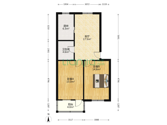 航运新村 2室1厅1卫 75平方