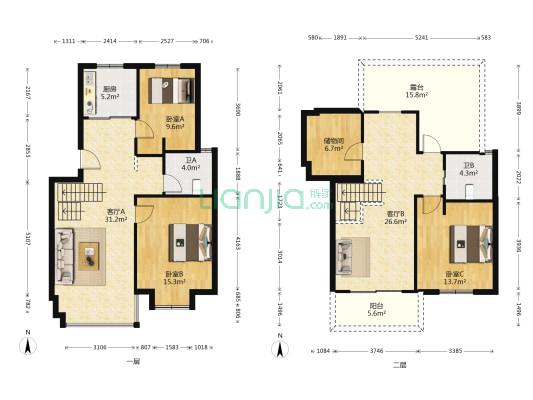 戚家名庭 3室2厅2卫 142平方