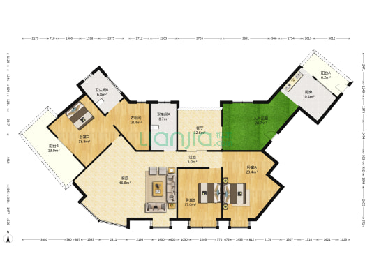 天山龙城A区 3室2厅2卫 232平方