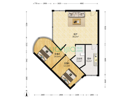 白云小区 2室1厅1卫 94平方