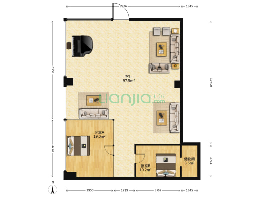 金成东方国际 2室1厅0卫 200平方