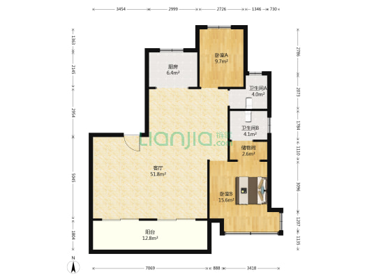 西水东荣晖 2室1厅2卫 137平方