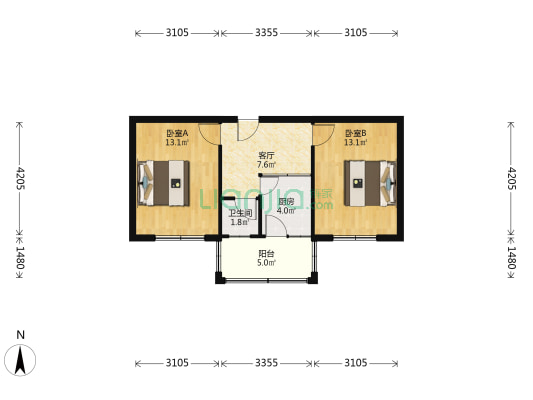 华丰小区 2室1厅1卫 49平方