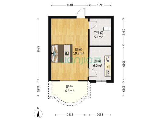 侨亚国际养生文化区 1室0厅1卫 47平方