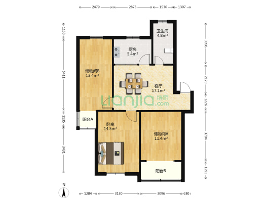 绣衣东村 1室1厅1卫 88平方