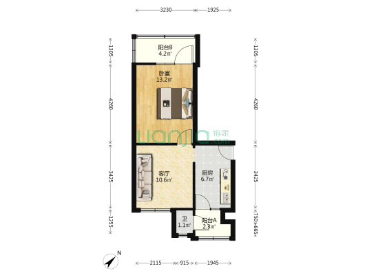 市西巷90号 1室1厅1卫 45平方