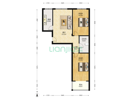 华泰小区 2室1厅1卫 94平方