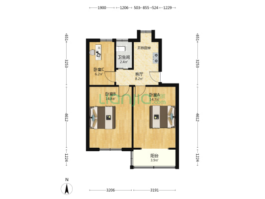 土城头79号 3室1厅1卫 63平方