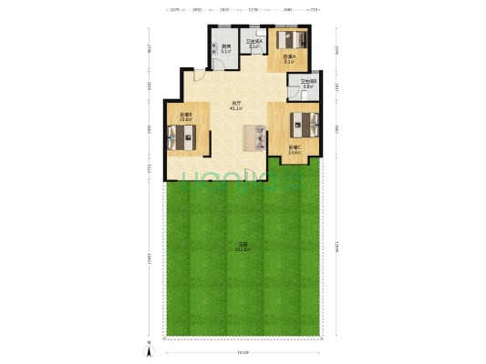 天泰城桃源里 3室1厅2卫 112平方
