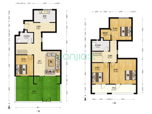 中欧金茂墅西三区 4室1厅2卫 163平方