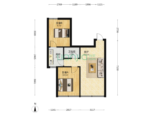 瑞花南巷40号 2室1厅1卫 65平方