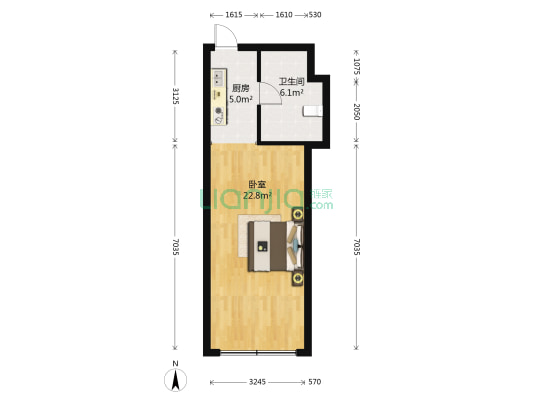 三湘未来海岸 1室0厅1卫 65平方