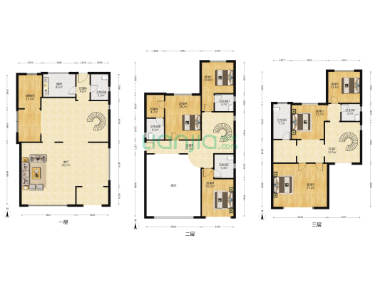 恒大金碧天下依云湖 6室1厅6卫 266平方