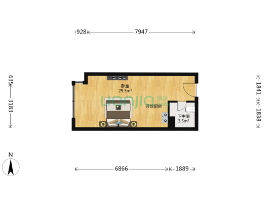 保利春天派 1室0厅1卫 46平方