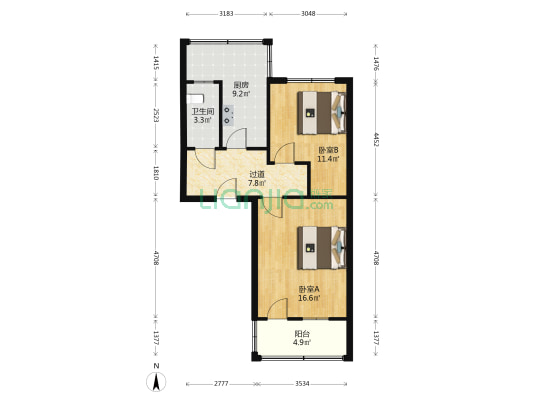 路桥处家属院 2室0厅1卫 62平方