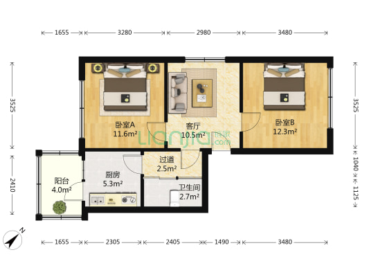 新江桥街 2室1厅1卫 70平方
