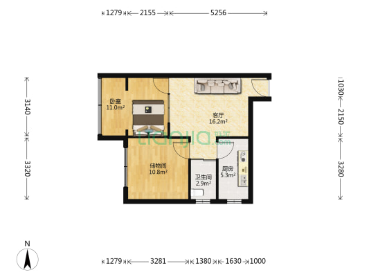清溪南街19号 1室1厅1卫 48平方