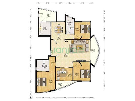 万源城逸郡 4室2厅2卫 171平方