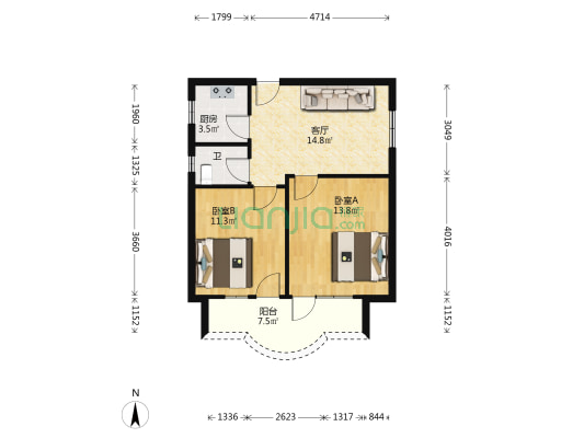 二里井新村 2室1厅1卫 71平方
