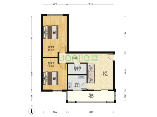 二环路东三段119号 2室1厅1卫 73平方