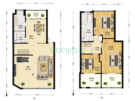 金盾住宅小区 3室2厅2卫 153平方