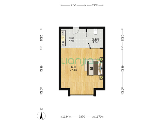富丽湾景苑 1室0厅1卫 58平方