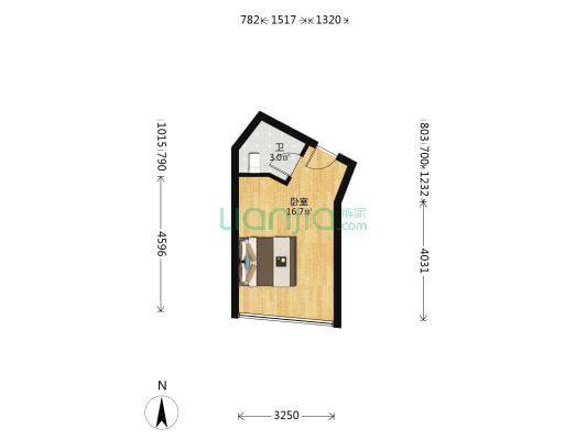 绿地新都会 1室0厅1卫 28平方