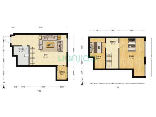 时代立方 2室1厅1卫 68平方