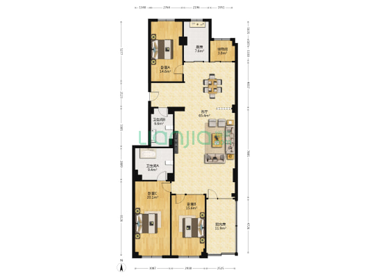 雅顺小区（静宁路） 3室1厅2卫 188平方