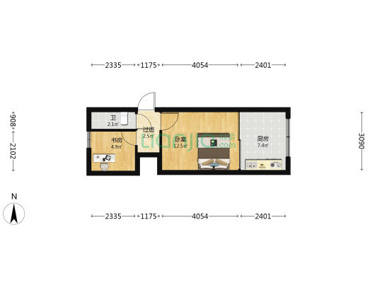 飞鹏巷 2室0厅1卫 29平方