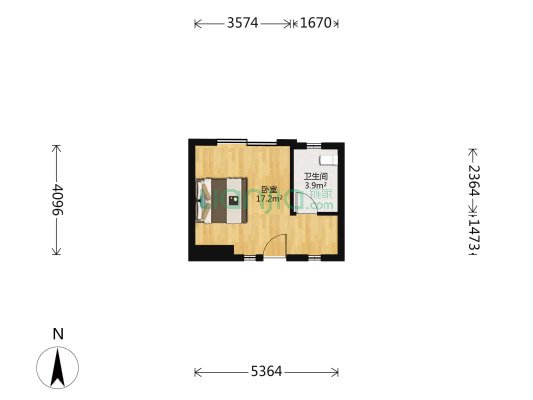 新城市宜家 1室0厅1卫 29平方