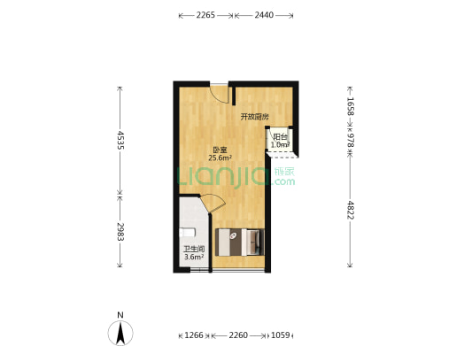 和贵时代巢 1室0厅1卫 45平方