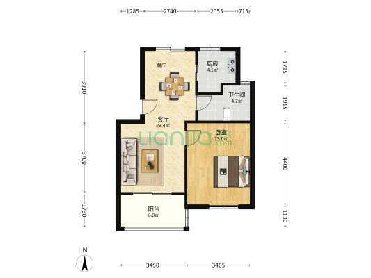 朗诗未来树 1室1厅1卫 60平方
