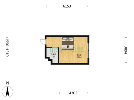 光明北大街12号太阳花酒店 1室0厅1卫 35平方