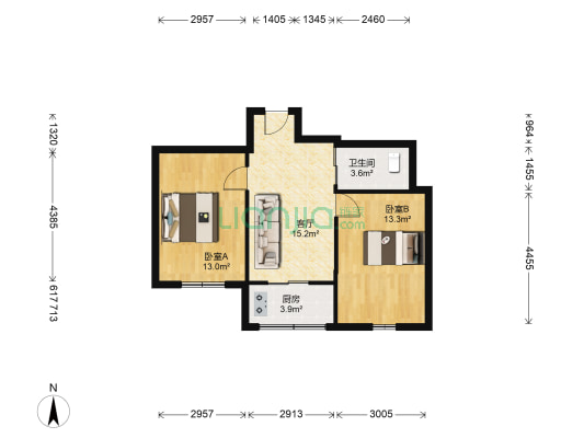 银杏佳园 2室1厅1卫 61平方